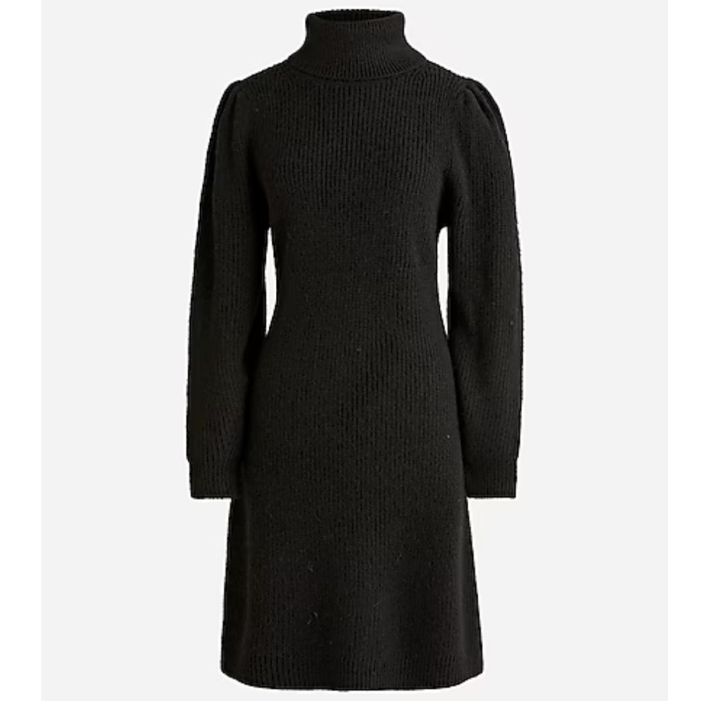 J. Crew Black Turtleneck Long-Sleeve Knit Dress